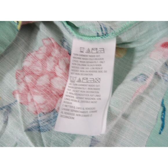 Belle Kim Gravel Tunic Top Shirt Small Floral Boho Embroidered Rayon Peasant - Picture 8 of 14